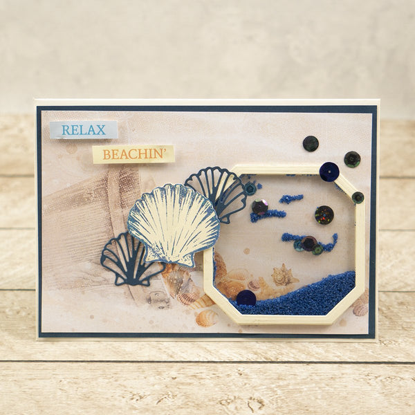 Couture Creations - Seaside Girl - Flat Seashell Mini  Stamp and Die Set - Scrap Of Your Life 
