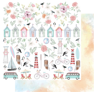 Uniquely Creative - Ocean Breeze- Beach Life Fussy Cutting 12 x 12 Paper - Scrap Of Your Life 