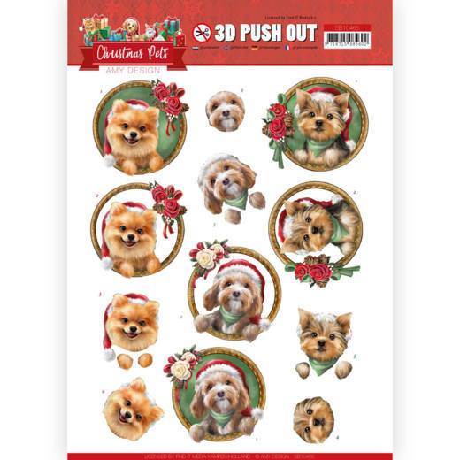 Amy Design - 3D Push Out Sheet Christmas Pets - Scrap Of Your Life 