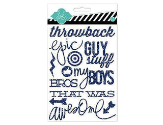 Heidi Swapp Glitter Stickers 5"X7" Blue - Scrap Of Your Life 