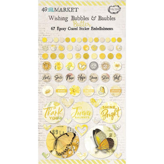 49 and Market -Epoxy Coated Wishing Bubbles & Baubles - Butter - Scrap Of Your Life 