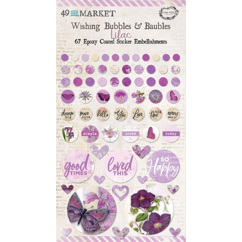 49 and Market -Epoxy Coated Wishing Bubbles & Baubles - Lilac - Scrap Of Your Life 