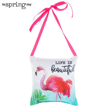 Flamingo Pillow Door Hanger - Life is Beautiful - Scrap Of Your Life 