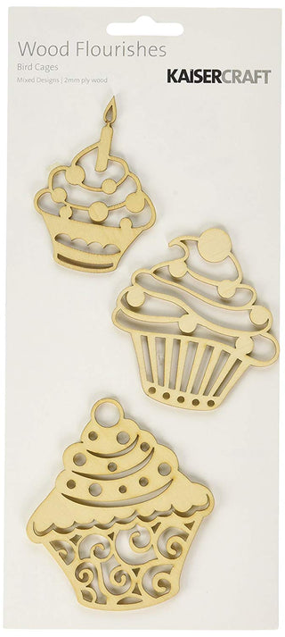 Kaisercraft Wood Flourishes Cupcakes - Scrap Of Your Life 