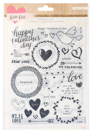 Crate Paper Kiss Kiss Rub Ons - Scrap Of Your Life 