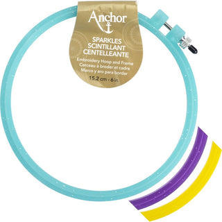 Anchor Sparkle Plastic Embroidery Hoop - Blue - Scrap Of Your Life 