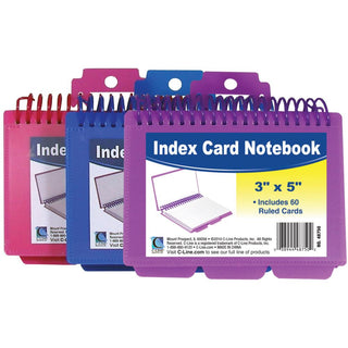 Spiral-Bound Index Card Notebook 3"X5" W/60pgs & 3 Tabs - Scrap Of Your Life 