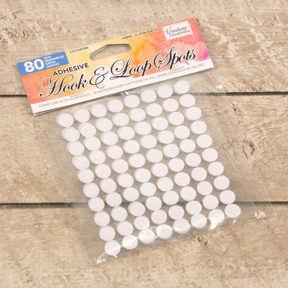 Couture Creations - Adhesive Hook and Loop Spots White 80pc - Scrap Of Your Life 