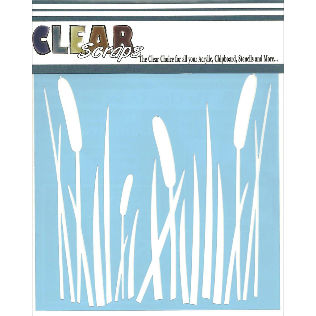 Clear Scraps  6" x 6" Stencil Cattails - Scrap Of Your Life 
