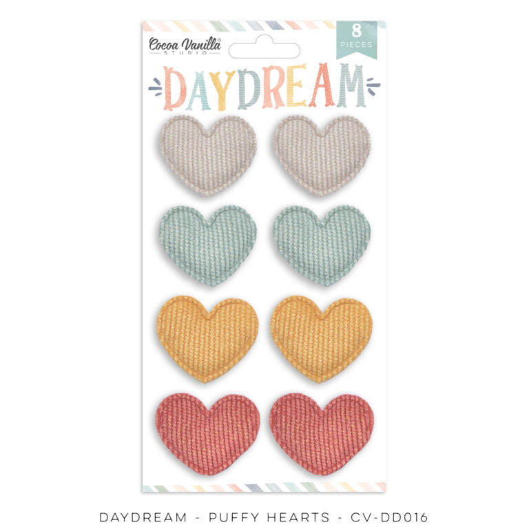 Cocoa Vanilla Studio - Daydream Collection - Puffy Cordoroy Hearts - Scrap Of Your Life 