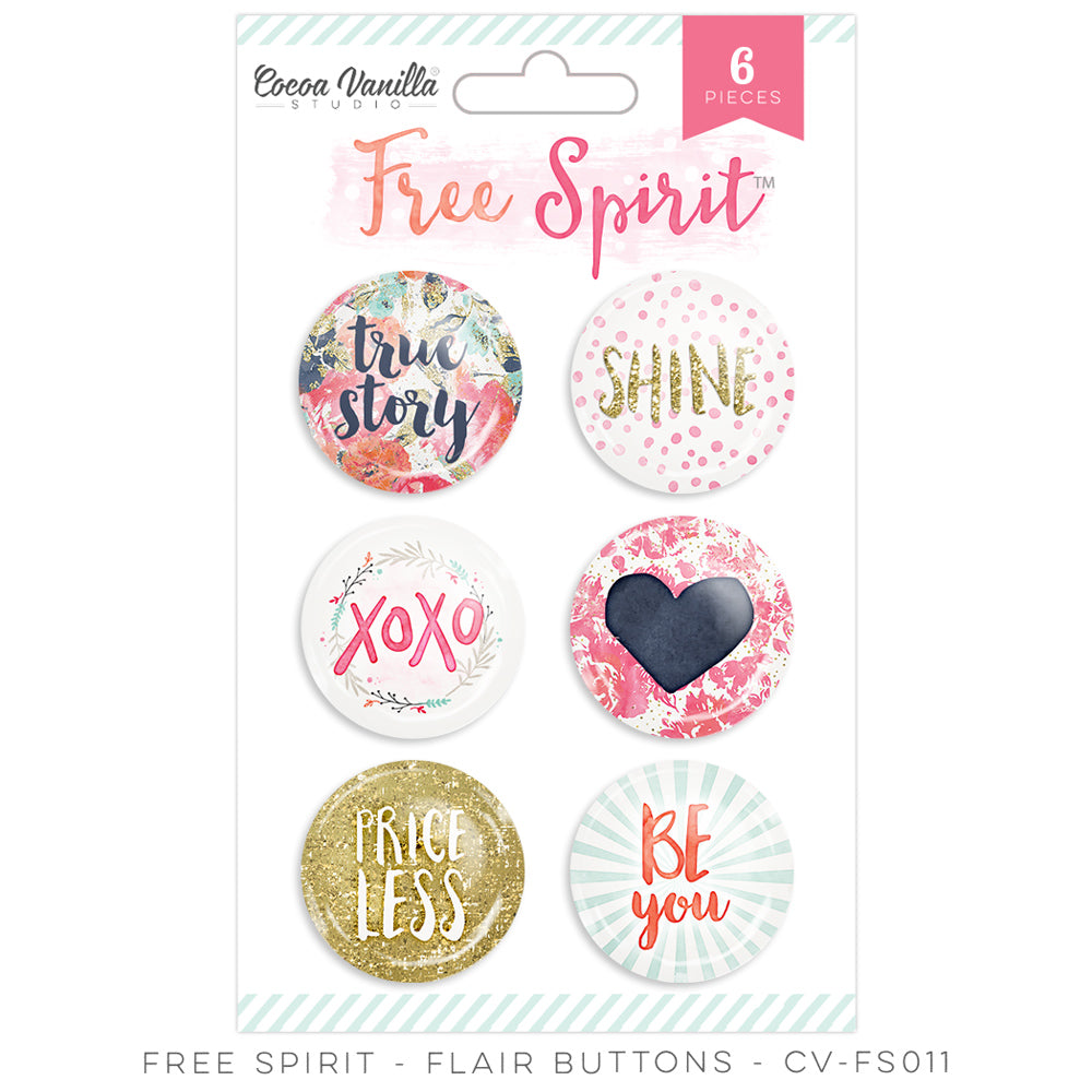 Cocoa Vanilla Studio - Free Spirit - Flair Badges - Scrap Of Your Life 