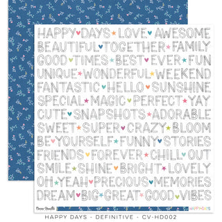 Cocoa Vanilla Happy Days - 12 x 12 Double Side Paper - Definitive - Scrap Of Your Life 