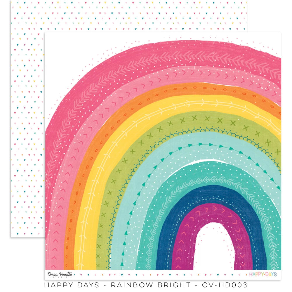 Cocoa Vanilla Happy Days - 12 x 12 Double Side Paper - Rainbow Bright - Scrap Of Your Life 