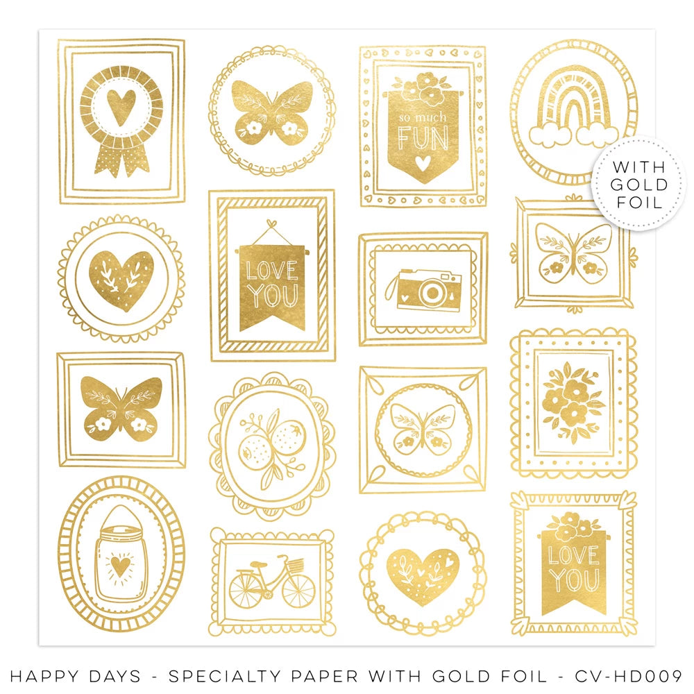 Cocoa Vanilla Happy Days - 12 x 12 Gold Foil Specialty Paper - Scrap Of Your Life 