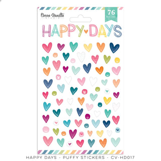 Cocoa Vanilla Happy Days - Enamel Puffy Hearts - Scrap Of Your Life 
