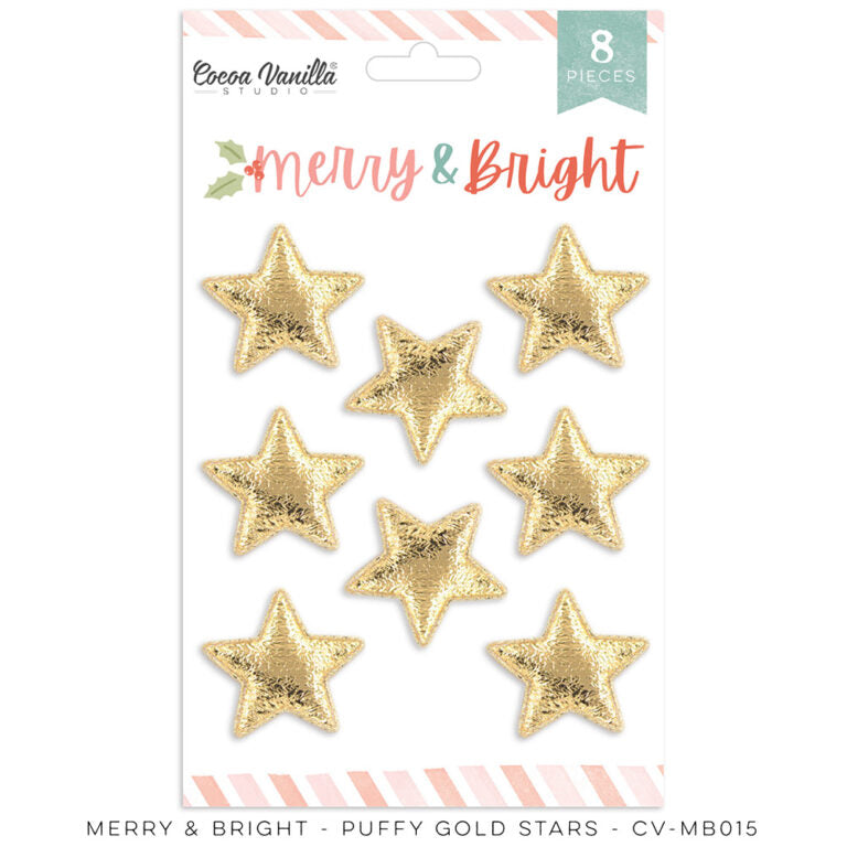Cocoa Vanilla - Merry and Bright  - Gold Stars - Scrap Of Your Life 