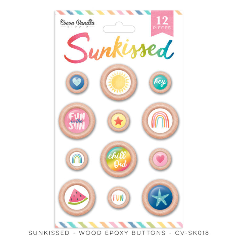 Pre-Order -Cocoa Vanilla - Sunkissed - Wood Epoxy Buttons - Scrap Of Your Life 