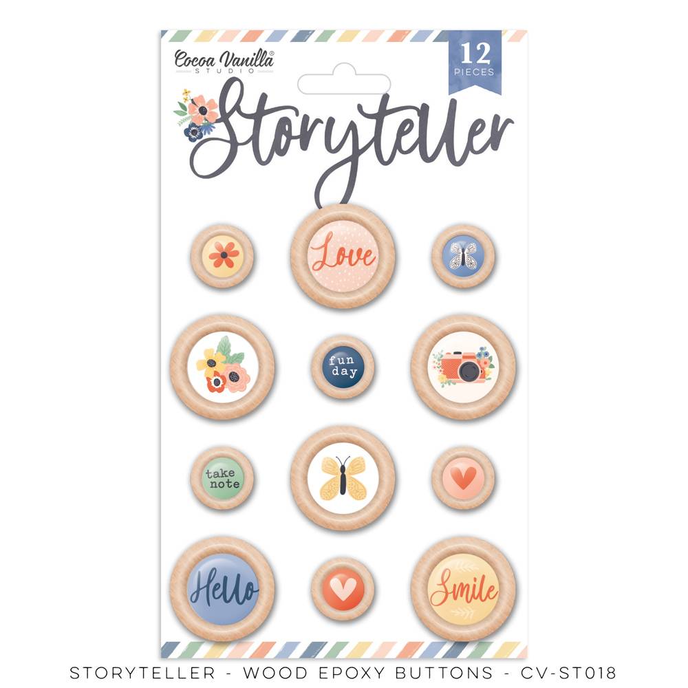 Cocoa Vanilla - Wooden Buttons - Storyteller - Scrap Of Your Life 