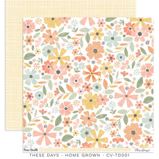 Cocoa Vanilla - These Days Collection - 12" x 12" Scrapbooking Paper - Home Grown - Scrap Of Your Life 