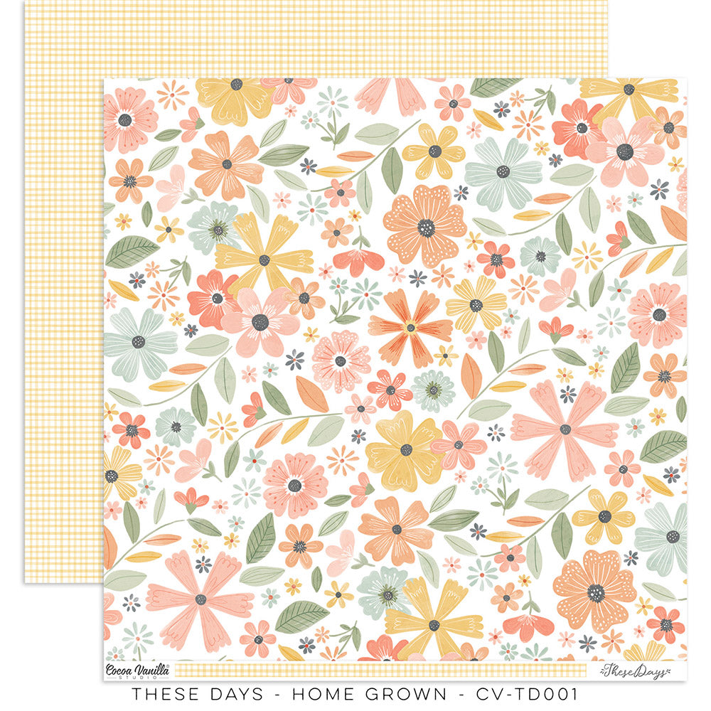 Cocoa Vanilla - These Days Collection - 12" x 12" Scrapbooking Paper - Home Grown - Scrap Of Your Life 