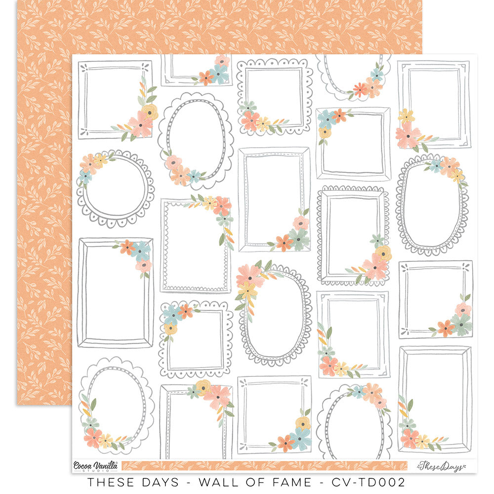 Cocoa Vanilla - These Days Collection - 12" x 12" Scrapbooking Paper - Wall of Fame - Scrap Of Your Life 