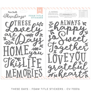 Cocoa Vanilla - These Days Collection - Foam Title Stickers - Scrap Of Your Life 