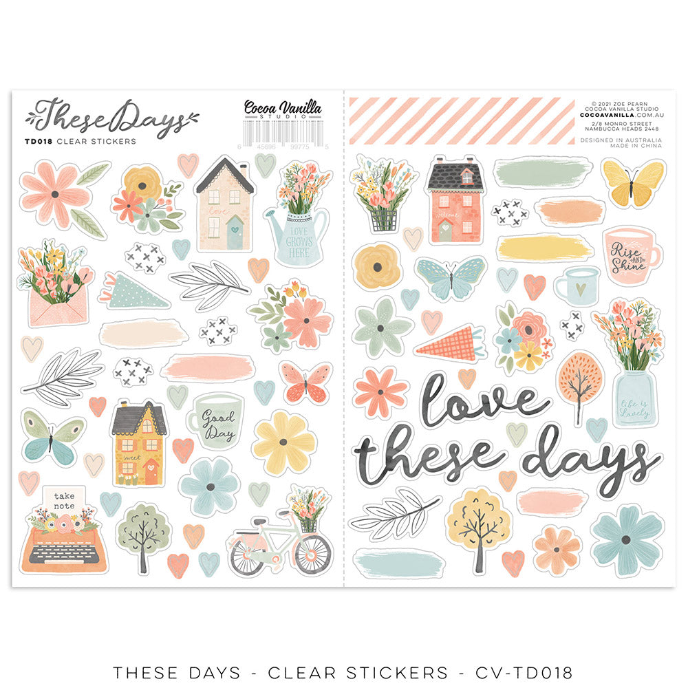 Cocoa Vanilla - These Days Collection - Clear Stickers - Scrap Of Your Life 