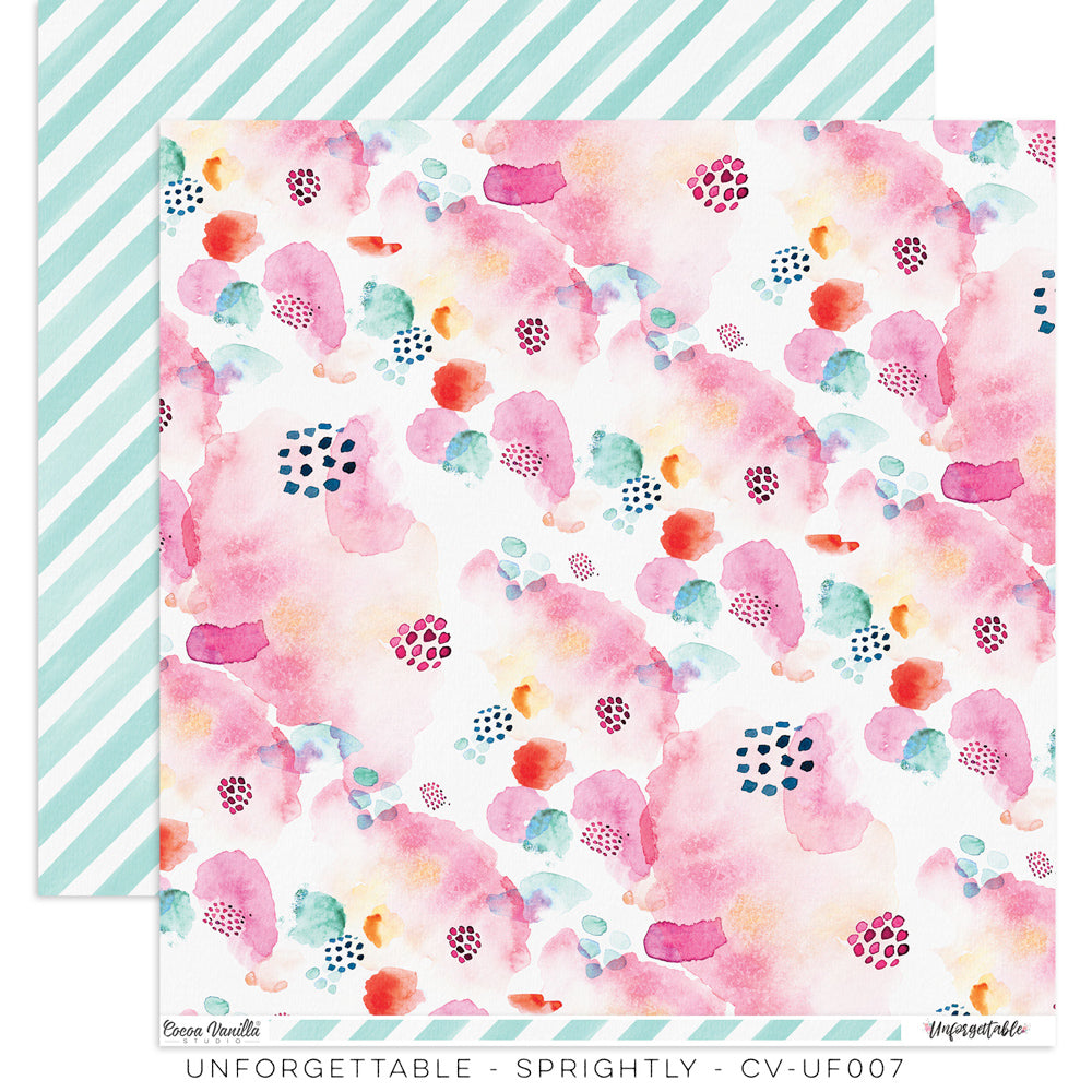 Cocoa Vanilla Studio - 12 x 12 Double Sided Paper - Unforgettable - Sprightly - Scrap Of Your Life 
