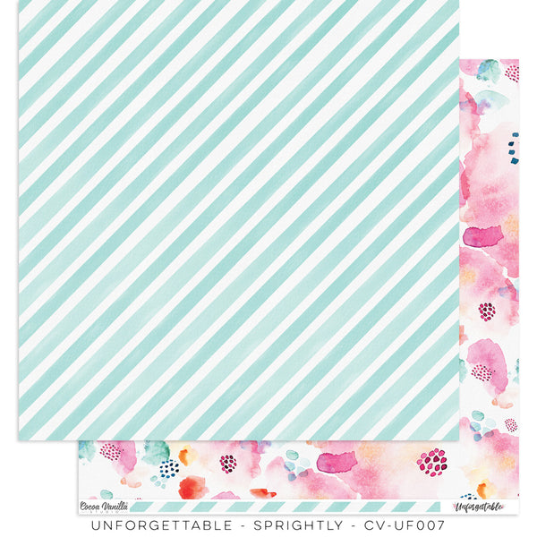Cocoa Vanilla Studio - 12 x 12 Double Sided Paper - Unforgettable - Sprightly - Scrap Of Your Life 