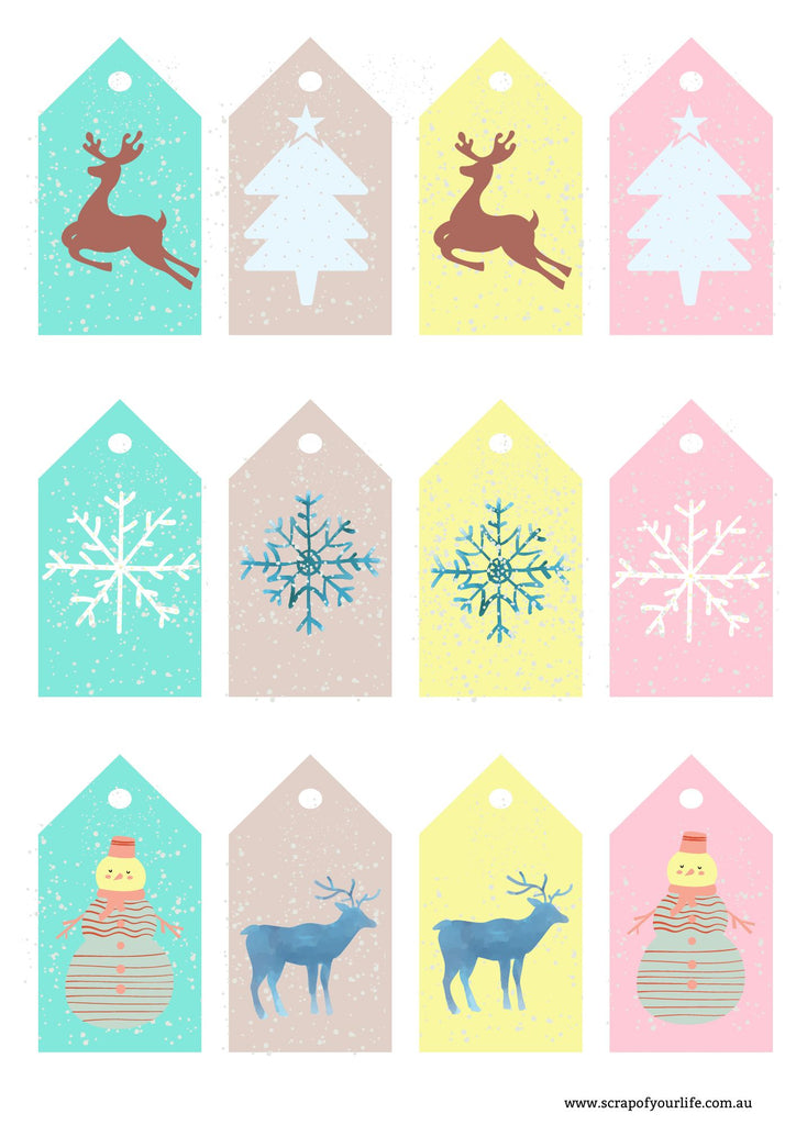 Printable - Pretty Christmas Tags - Scrap Of Your Life 