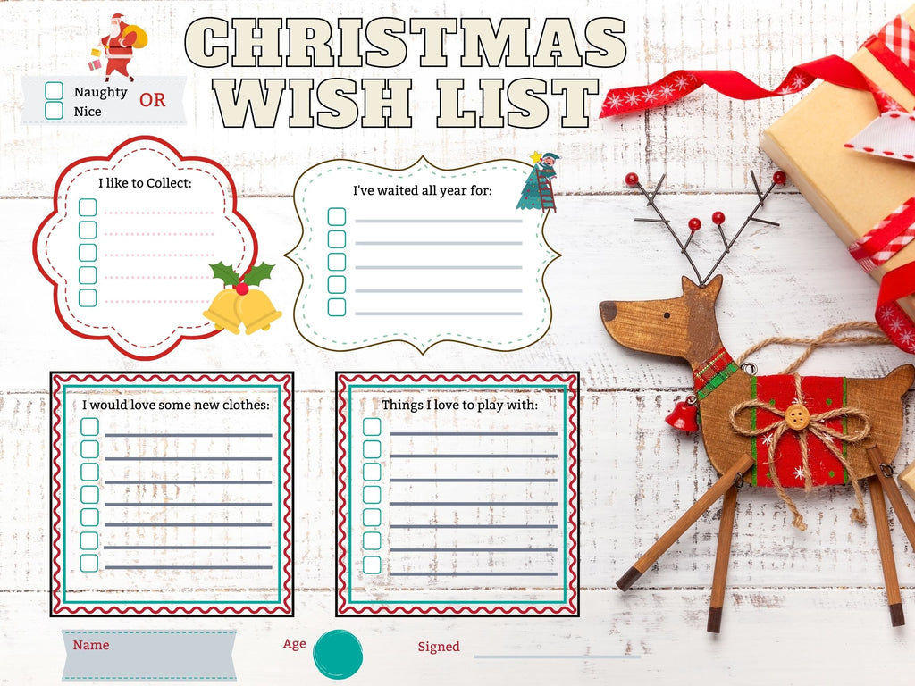 Printable - Christmas Kids Wishlist - Scrap Of Your Life 