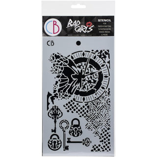 Ciao Bella Stencil Art Texture Stencil 5 x 8 - Bad Girls Unstoppable - Scrap Of Your Life 