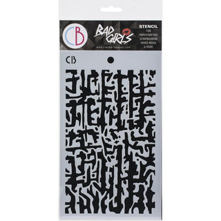 Ciao Bella Stencil Art Texture Stencil 5 x 8 - Bad Girls Abstract Line - Scrap Of Your Life 