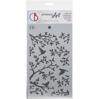 Ciao Bella Stencil Art Texture Stencil 5 x 8 - Three Birds - Scrap Of Your Life 