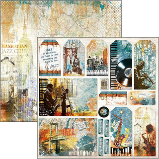 Ciao Bella - 12 x 12 Paper  - Blue Notes Cards and tags - Scrap Of Your Life 