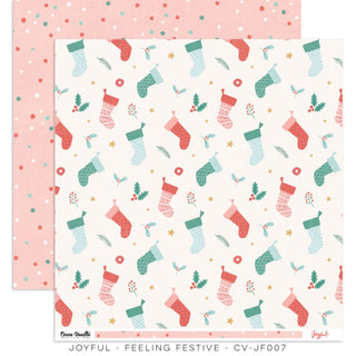 Cocoa Vanilla - Joyful 12 x 12 Double Sided Cardstock Paper - Feeling Festive - Scrap Of Your Life 