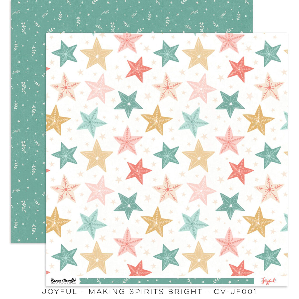 Cocoa Vanilla - Joyful 12 x 12 Double Sided Cardstock Paper - Making Spirits Bright - Scrap Of Your Life 
