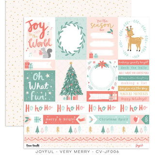 Cocoa Vanilla - Joyful 12 x 12 Double Sided Cardstock Paper - Very Merry - Scrap Of Your Life 