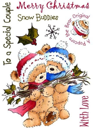 Crafter's Companion - Rubber Stamp - Popcorn the Bear - Special Couple - Scrap Of Your Life 