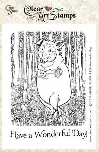 Crafty Secrets - Acrylic Stamps - Wonderful Pig - Scrap Of Your Life 