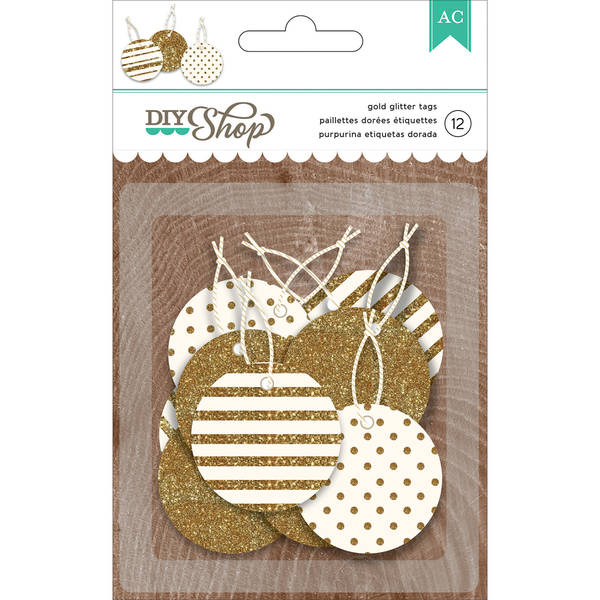 American Crafts DIY Shop Gold Glitter Tags - Scrap Of Your Life 
