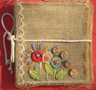 Canvas Corp Stitched Book - Burlap 6" x 6" - Scrap Of Your Life 