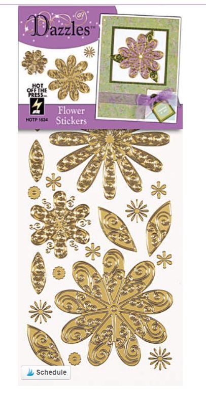 HOTP - Dazzles Stickers - Flower  - Gold - Scrap Of Your Life 