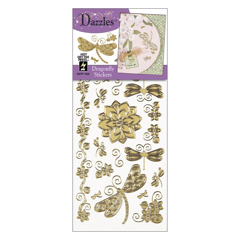 HOTP - Dazzles Stickers - Dragonfly - Gold - Scrap Of Your Life 