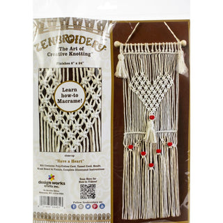 Design Works Zenbroidery Macramé Wall Hanging Kit 8"X24" - Scrap Of Your Life 