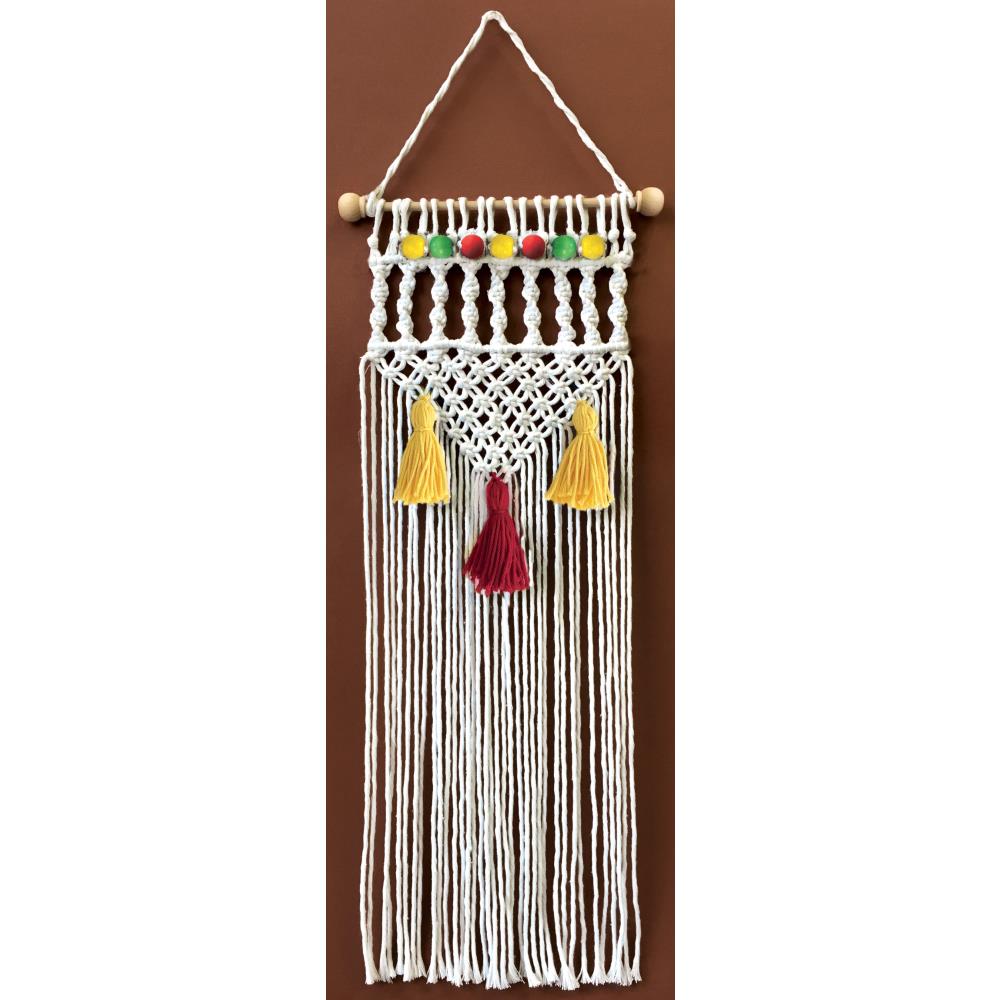 Design Works Zenbroidery Macramé Wall Hanging Kit 8"X24" Natural Twist - Scrap Of Your Life 