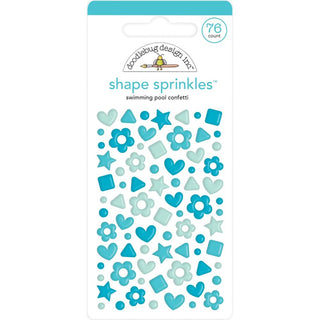 Doodlebug Designs - Sprinkles Adhesive Enamel Shapes - Swimming Pool Confetti - Scrap Of Your Life 