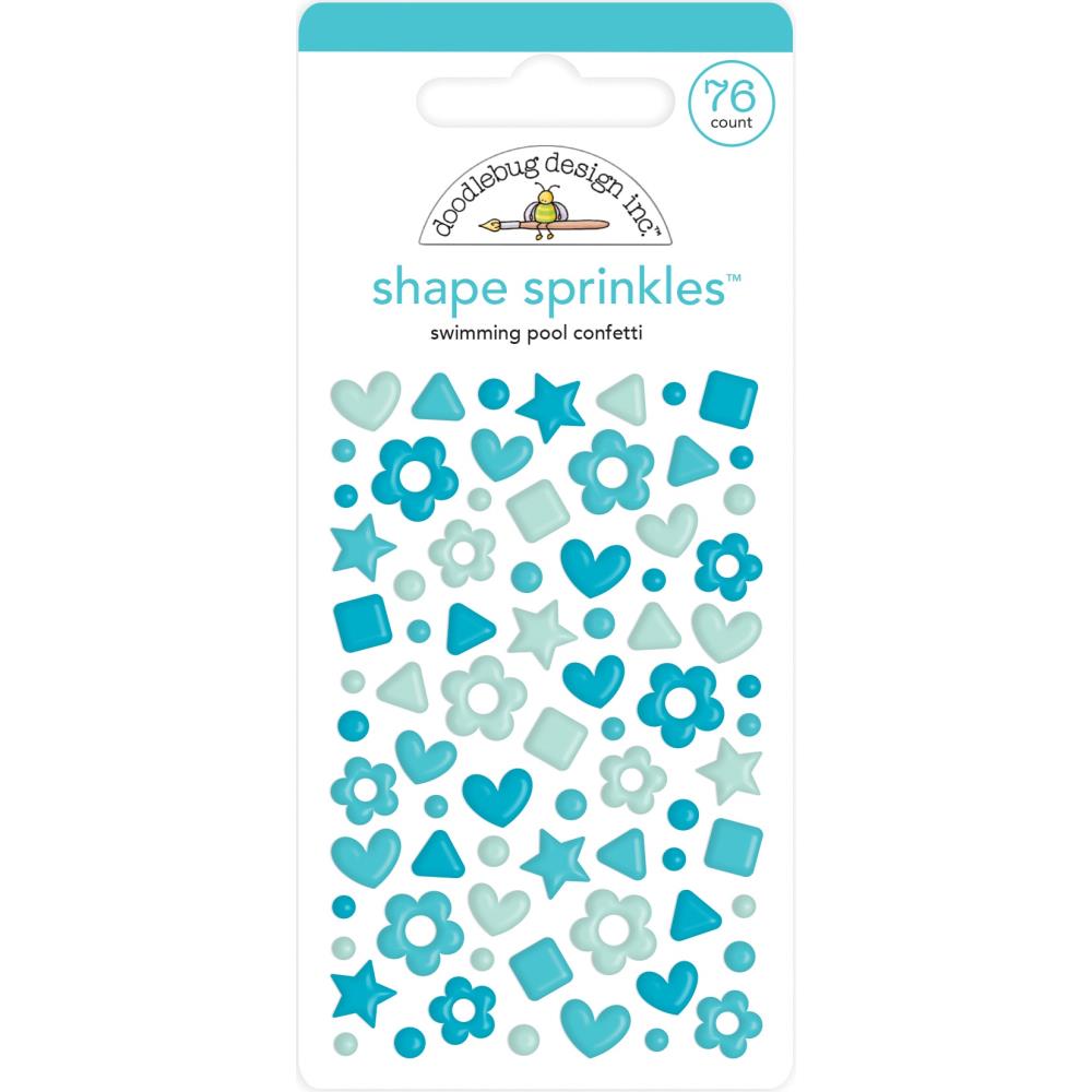 Doodlebug Designs - Sprinkles Adhesive Enamel Shapes - Swimming Pool Confetti - Scrap Of Your Life 