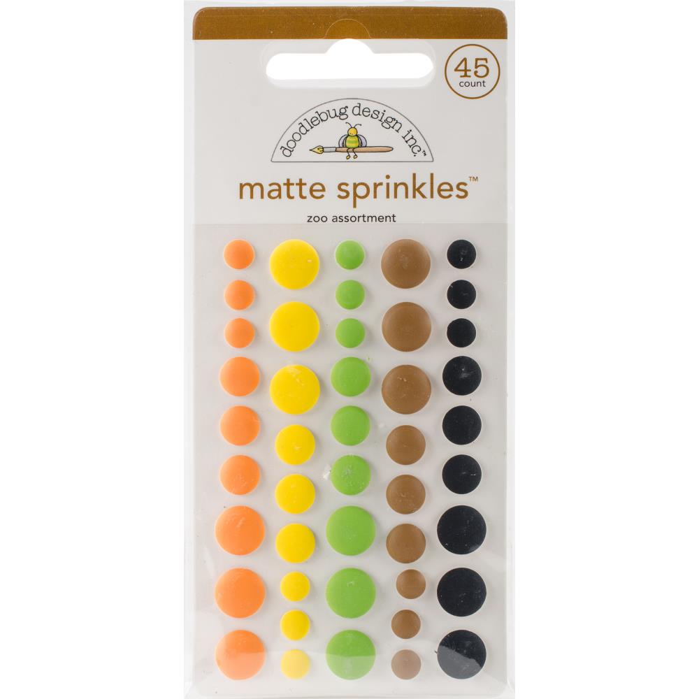 Doodlebug - Sprinkles Adhesive Matte Enamel Dots - Zoo Assortment - Scrap Of Your Life 