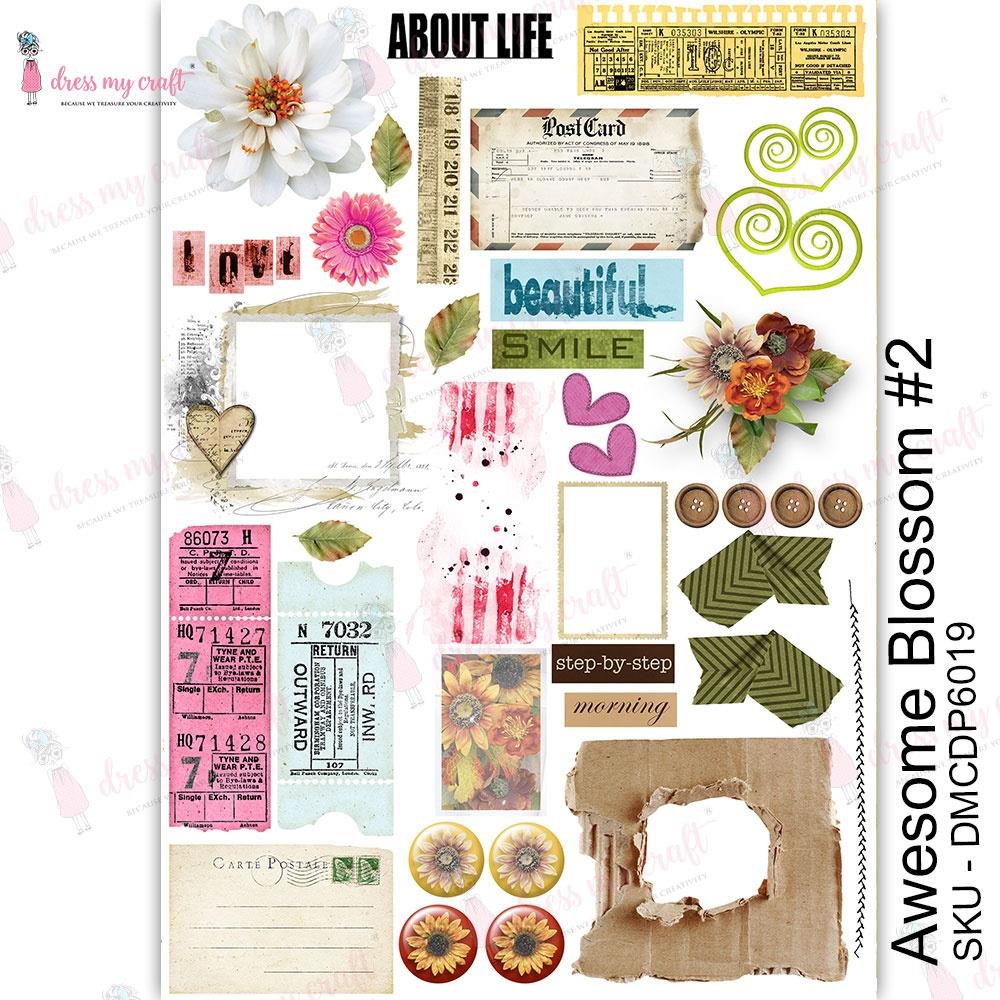 Dress My Craft Transfer Me Sheet A4 Awesome Blossoms 2 - Scrap Of Your Life 
